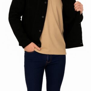 Chaqueta Hombre Regular sherpa Negra Fw4