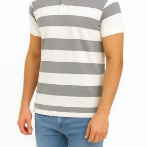 Camiseta Hombre Pique Polo Rayas Beige