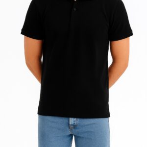 Camiseta Hombre Regular Jersey Polo Negro