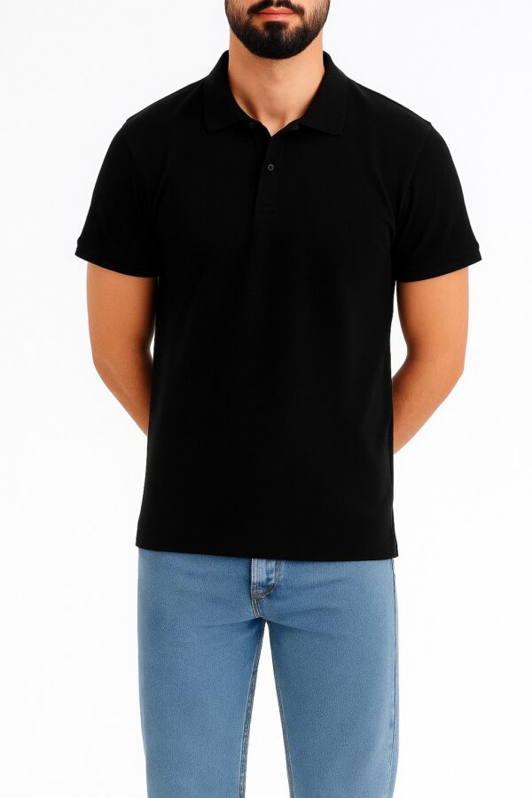 Camiseta Hombre Regular Jersey Polo Negro