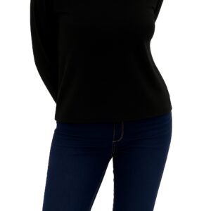 Camiseta Mujer Regular Manga Larga Negro
